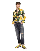 Loose blue wash jeans with rips - | Dolce & Gabbana