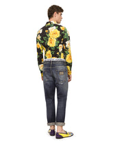 Loose blue wash jeans with rips - | Dolce & Gabbana