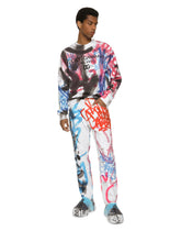 Loose jeans with spray-paint graffiti print - | Dolce & Gabbana