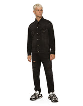 Loose black wash jeans with rips - | Dolce & Gabbana