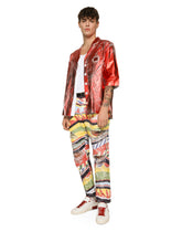 Loose overdyed jeans with carretto print - | Dolce & Gabbana