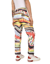 Loose overdyed jeans with carretto print - | Dolce & Gabbana