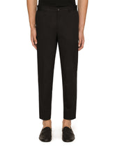 Solid-coloured cotton trousers - | Dolce & Gabbana