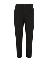 Solid-coloured cotton trousers - | Dolce & Gabbana