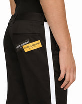 Solid-coloured cotton trousers - | Dolce & Gabbana