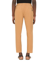 Stretch cotton jogging pants with patch - | Dolce & Gabbana