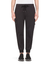 Jersey jogging pants with branded plate - | Dolce & Gabbana