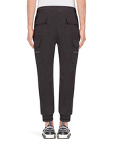 Jersey jogging pants with branded plate - | Dolce & Gabbana
