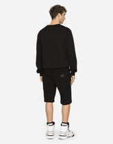 Jersey jogging shorts with logo tag - | Dolce & Gabbana