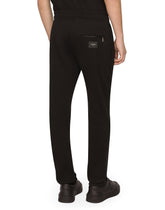 Jersey jogging pants with branded tag - | Dolce & Gabbana