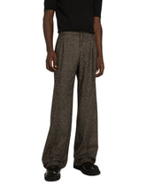 Straight-leg glen plaid wool pants - | Dolce & Gabbana