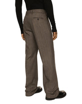 Pinstripe flannel straight-leg pants - | Dolce & Gabbana