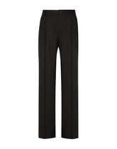 Stretch virgin wool pants with straight leg - | Dolce & Gabbana