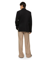 Stretch wool pants with straight leg - | Dolce & Gabbana