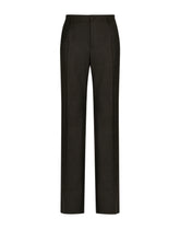 Stretch flannel straight-leg pants - | Dolce & Gabbana