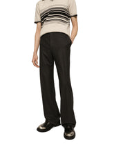 Stretch flannel straight-leg pants - | Dolce & Gabbana