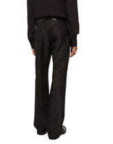 Silk jacquard pants with DG logo - | Dolce & Gabbana