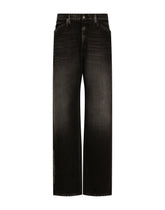 Oversize wide-leg washed jeans with DGVIB3 print - | Dolce & Gabbana