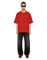 Oversize wide-leg washed jeans with DGVIB3 print - | Dolce & Gabbana