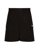 Cotton faille cargo shorts with DGVIB3 patch - | Dolce & Gabbana