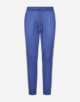 Triacetate jogging pants with bands - | Dolce & Gabbana