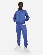 Triacetate jogging pants with bands - | Dolce & Gabbana