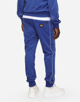 Triacetate jogging pants with bands - | Dolce & Gabbana