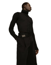 Stretch cotton pants with logo tag - | Dolce & Gabbana