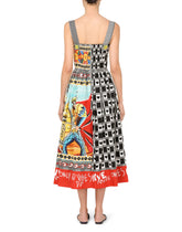 Long patchwork-print poplin dress - | Dolce & Gabbana