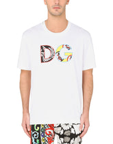 Cotton t-shirt with DG patch - | Dolce & Gabbana