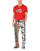 Cotton t-shirt with DG patch - | Dolce & Gabbana