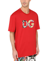 Cotton t-shirt with DG patch - | Dolce & Gabbana