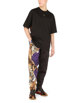 Jersey and twill T-shirt with tiger print - | Dolce & Gabbana