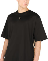 Jersey and twill T-shirt with tiger print - | Dolce & Gabbana
