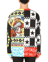 Jersey sweatshirt with carretto patchwork print - | Dolce & Gabbana