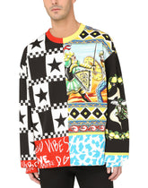 Jersey sweatshirt with carretto patchwork print - | Dolce & Gabbana