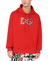 Jersey sweatshirt with DG patch - | Dolce & Gabbana