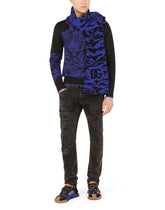 Round-neck tiger-design jacquard sweater - | Dolce & Gabbana
