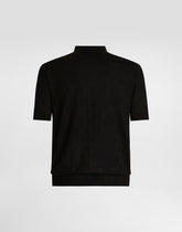 Silk polo shirt with embroidery - | Dolce & Gabbana