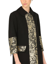 Stretch wool coat with jacquard details - | Dolce & Gabbana