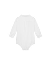 Poplin babygrow with DG logo patch - | Dolce & Gabbana
