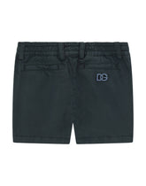 Garment-dyed canvas shorts with drawstring - | Dolce & Gabbana