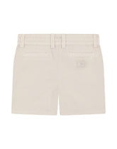Garment-dyed canvas shorts with drawstring - | Dolce & Gabbana