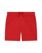 Garment-dyed canvas shorts with drawstring - | Dolce & Gabbana