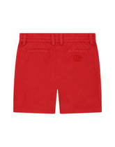 Garment-dyed canvas shorts with drawstring - | Dolce & Gabbana