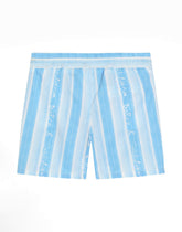 Poplin shorts with striped print - | Dolce & Gabbana
