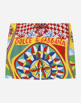 Nylon swim trunks with Carretto print - | Dolce & Gabbana