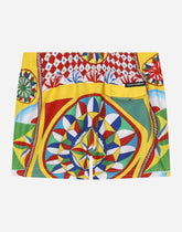 Nylon swim trunks with Carretto print - | Dolce & Gabbana