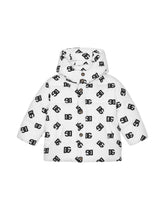 Nylon down jacket with DG logo print - | Dolce & Gabbana