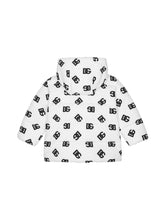 Nylon down jacket with DG logo print - | Dolce & Gabbana